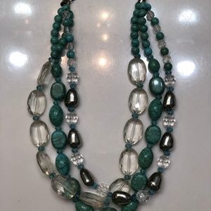 Boutique Turquoise and Silver Chunky Necklace